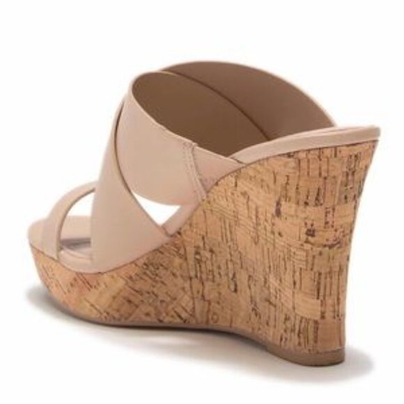 Charles by Charles David "Leslie" Tan/Beige Wedge Sandals Size 8.5 - Picture 2 of 10